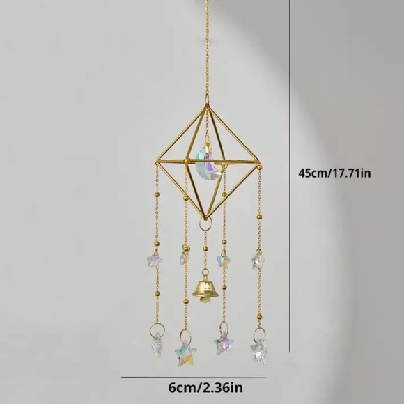 New Colorful Metal Rainbow Star Moon Wind Chimes Sun Catcher Window Home Decor - Picture 4 of 12
